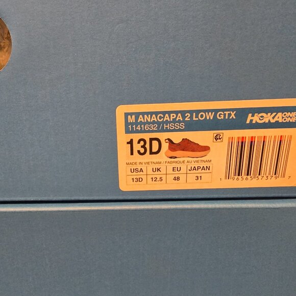 HOKA One Anacapa 2 Low GTX Waterprof Hiking Shoes~Mens 13~NEW~Gore-Tex~1141632 - Picture 9 of 14